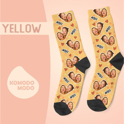 Custom Face Socks, Personalized Best Friends Photo Sock