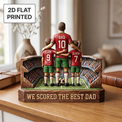 Personalized Baseball Soccer Football Basketball  Dad & Kids 2D FLAT Wooden Block, Custom Jersey Sign