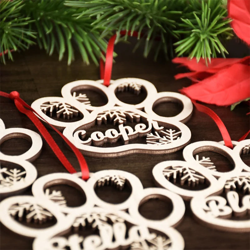 Personalized Dog Paw Ornament | Custom Cat Christmas Ornament