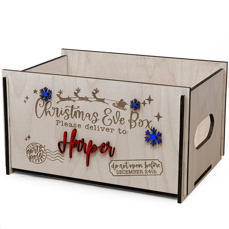 Personalized Christmas Eve Box, Wooden Christmas Box