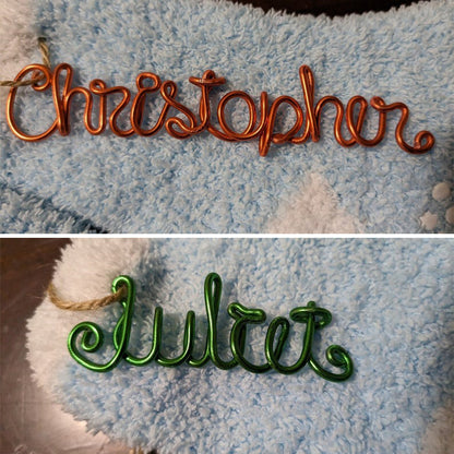 Personalised Wire Name Christmas Decoration, Custom Name Decoration