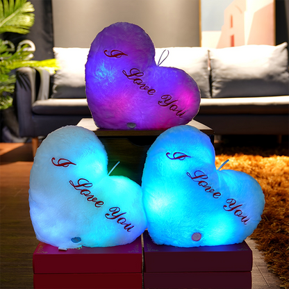 Light Up Heart Plush Pillow, Heart Toy with Colorful Lights