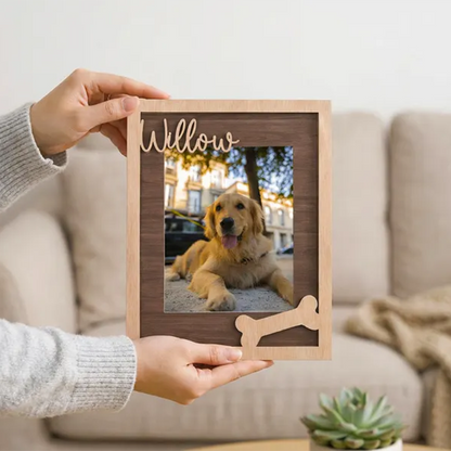 Custom Pet Memorial Frame, Personalized Wooden Picture Frame for Dog, Pet Loss Gift