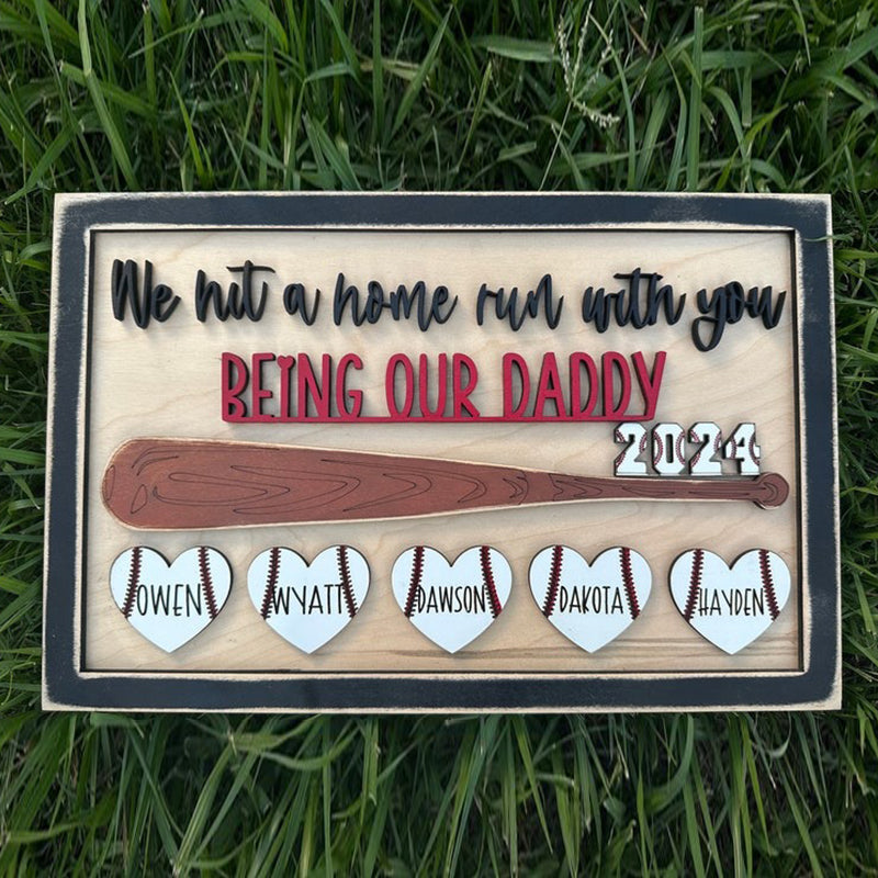 DAD - Father's Day Gift baseball, Father's Day Wooden Sign