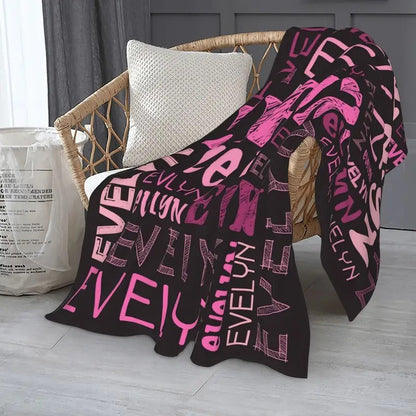 Custom Name Flannel Blanket - Contemporary Style, All-Season