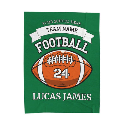 Personalized Football Blanket, American Football Boy Name Blanket