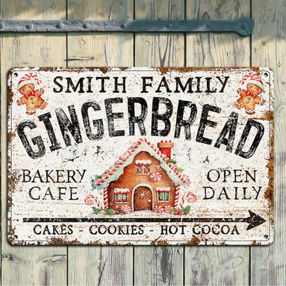 Custom Name Gingerbread Bakery Metal Sign