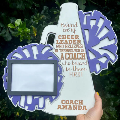 Custom Cheer Coach Photo Frame | Personalized Cheer Wall Hanging