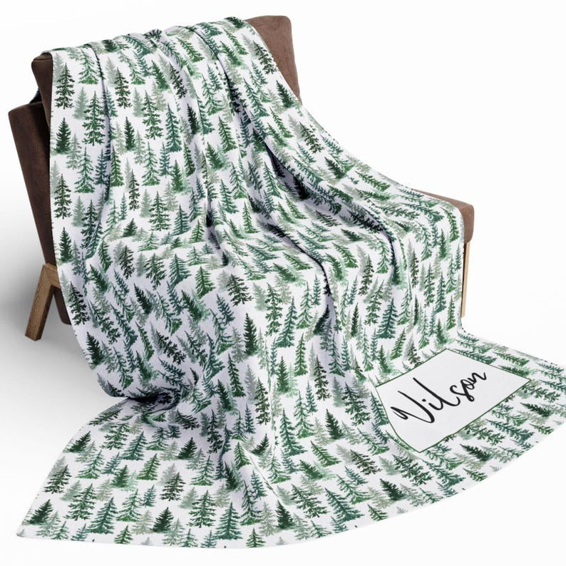 Personalized Christmas Trees Blanket Custom Name Blanket