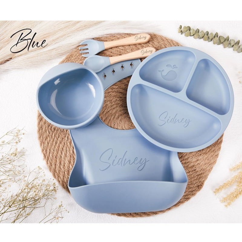 Personalized Silicone Weaning Set,Cartoon Weaning Set for Toddler Baby Kids