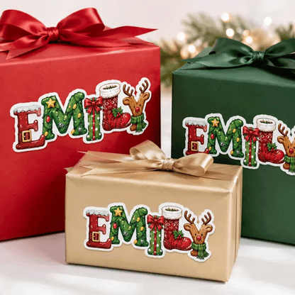Personalized Christmas Name Stickers for Gift Wrapping – Custom Santa Labels,
