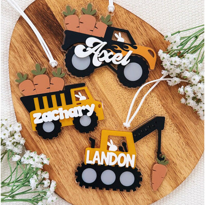Construction Truck Easter Tag  Dump Truck Easter Tag