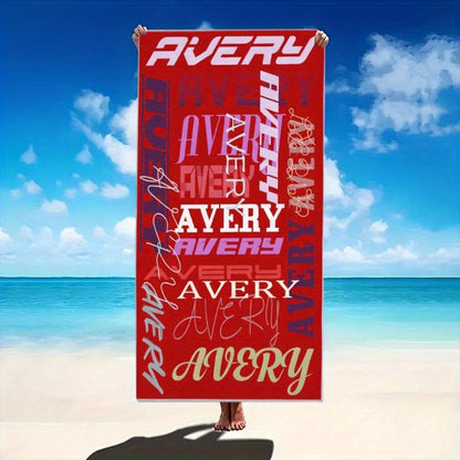 Customizable Beach Towel - Personalized Text Design