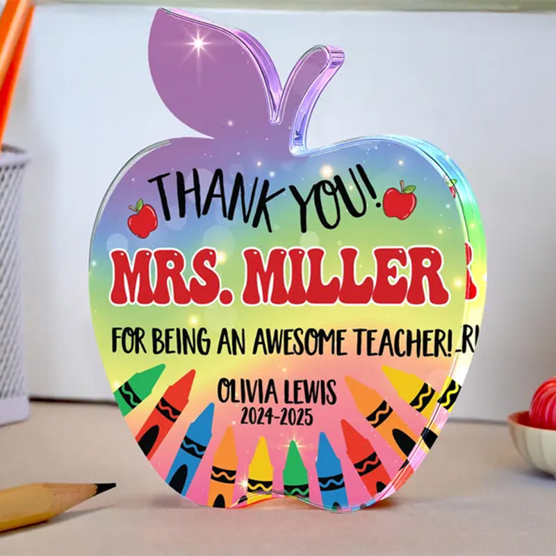 Teacher Appreciation Gifts, Apple Plaque for Teacher, Personalized Teacher Gift Idea