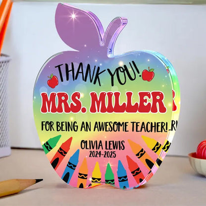Teacher Appreciation Gifts, Apple Plaque for Teacher, Personalized Teacher Gift Idea