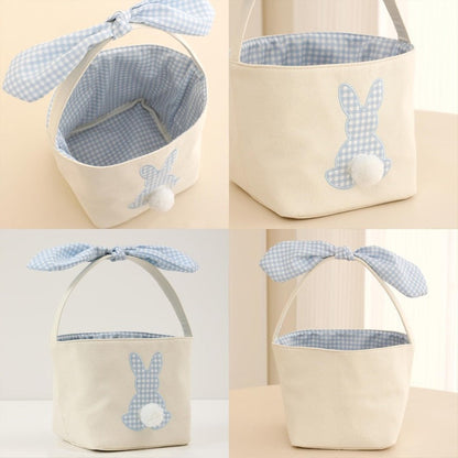 Personalized Easter Basket, Embroidered Name, Bunny Rabbit Basket