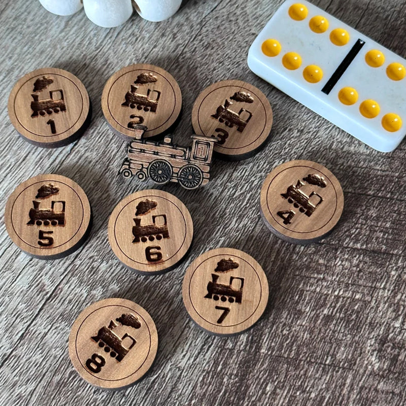 Mexican Train Personalized Hub And Holder Set Dominoes Custom Name Family Game Night