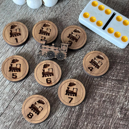 Mexican Train Personalized Hub And Holder Set Dominoes Custom Name Family Game Night