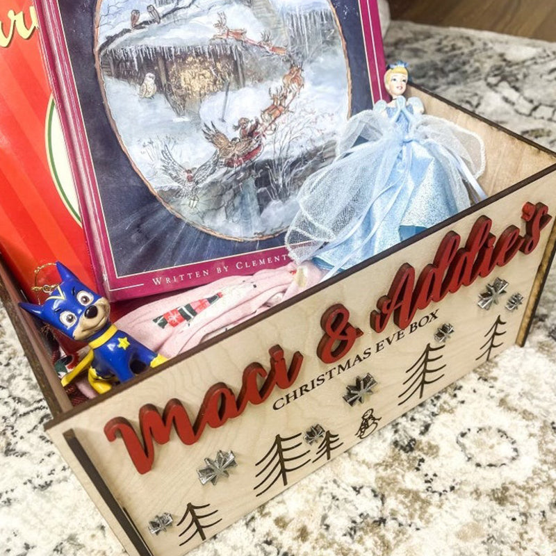 Christmas Eve Box | Decor crate Christmas |Personalized Box Xmas Eve
