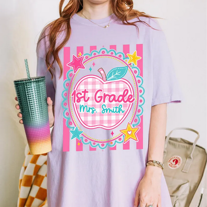 Comfort Colors Preppy Teacher Shirt, Trendy Stripes Back To School Shirt