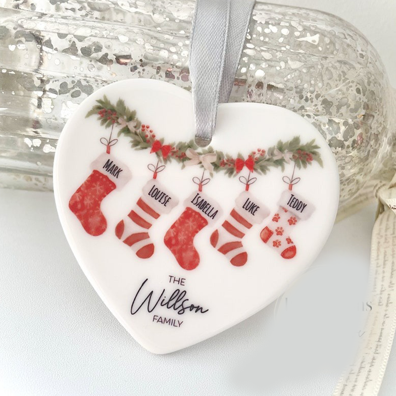Personalised Family Christmas Ornament, Christmas Stockings