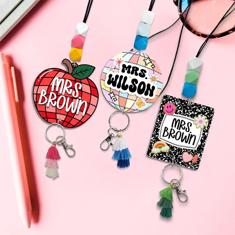 Trendy Teacher Lanyard - Personalized Lanyard for Keys or ID Badge