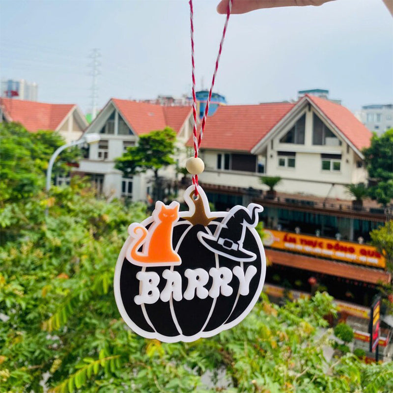 Personalized Pumpkin Basket Tags, Halloween Basket Tag