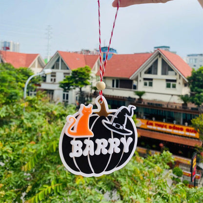 Personalized Pumpkin Basket Tags, Halloween Basket Tag