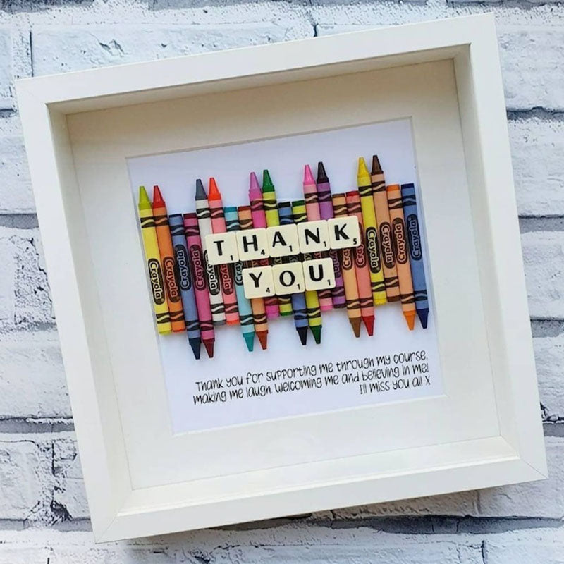 Thank You Teacher Personalised Crayon Gift Frame