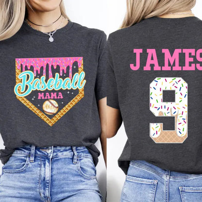 Custom Baseball Drip Mama Shirt, Team Mom T Shirt
