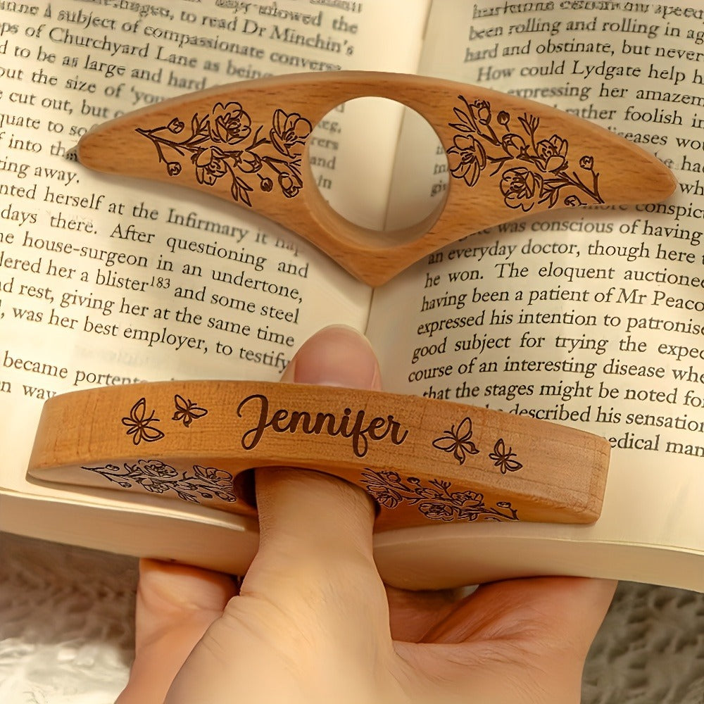 Personalized Engravable  Bookmark Stand with Custom Name & Date/Message