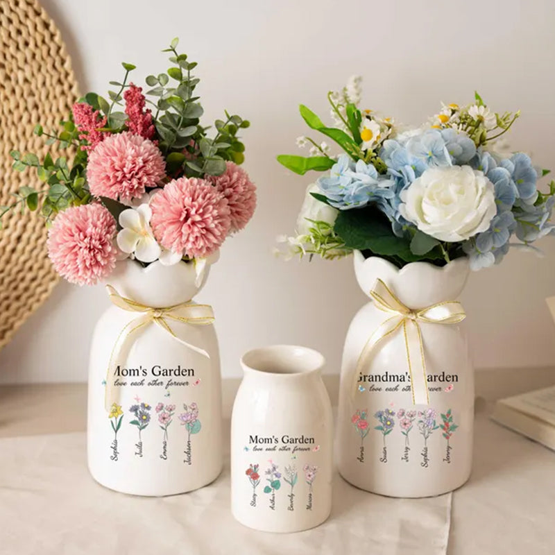 Personalized Grandma's Garden Flower Vase