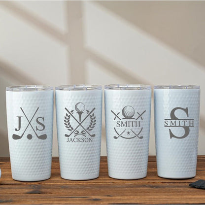 Personalized Golf Tumbler, 20oz Insulated Dimpled Golf Tumbler