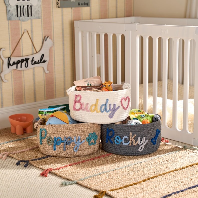 Personalized Basket | Pet Toy Box | Dog Toy Basket