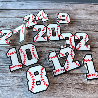 Personalized Baseball Number Bogg Bag Charm: Jersey Tag