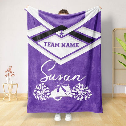 Personalized Cheer Blanket, Custom Cheerleader Blanket