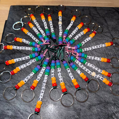 Personalised bead keychain, Personalised gift
