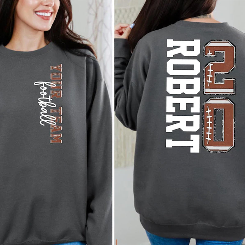 Football Mascot Name Sweatshirt With Kids Name & Number