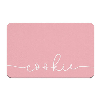Personalized Dog Food Mat, Customize Name Colors
