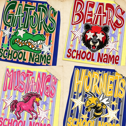 Custom Mascot Neon Striped  Shirt