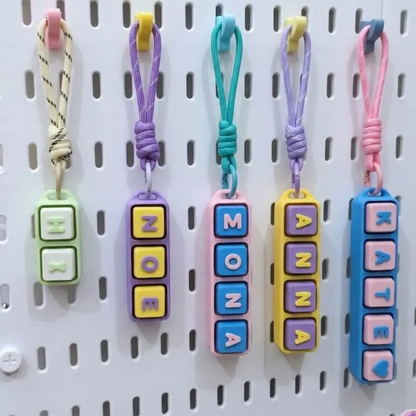 Name Clicker Fidget Keychain- Clicky or Silent!| Personalized keyboard Clicker FidgetToy