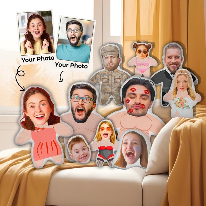 Personalized Face Pillow from Picture - Custom Funny Person Pillow To Boyfriend
