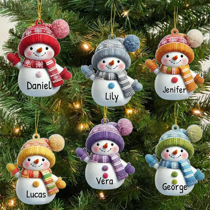 Personalized Snowman Christmas Acrylic Ornament Set
