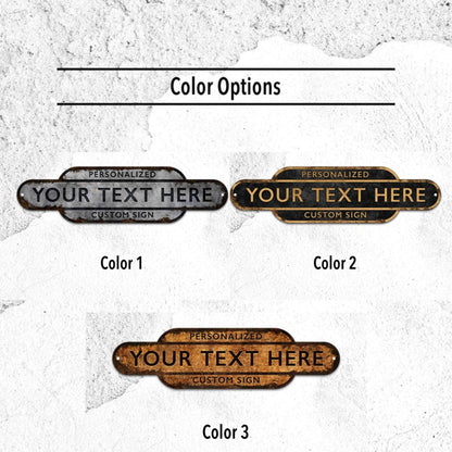 Railway Station Custom Sign, Rusty Personalized Sign