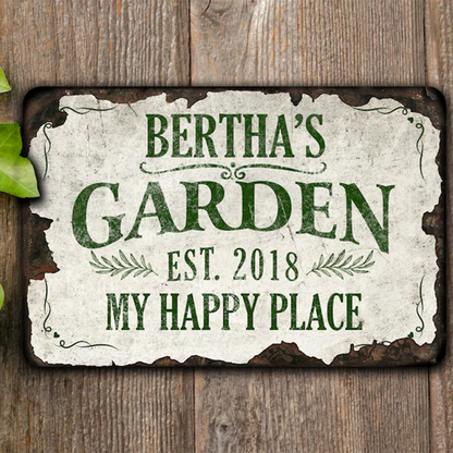 Custom Metal Garden Sign: Rustic Personalized Outdoor Decor