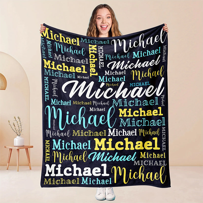 Soft Polyester Personalized Name Blanket
