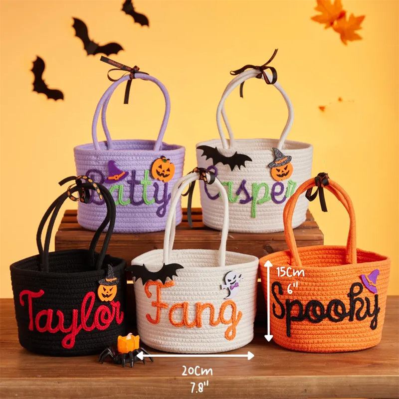 Custom Halloween Treat Bag with Name – Trick or Treat Basket