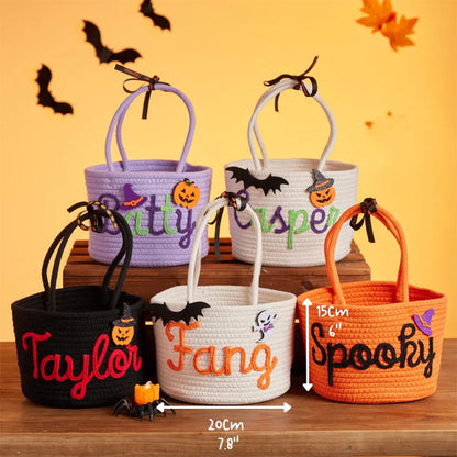 Custom Halloween Treat Bag with Name – Trick or Treat Basket