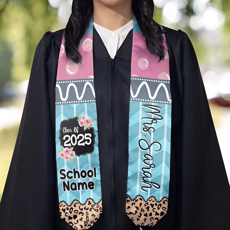 Custom Graduation Stole Class Of 2025, Teacher Graduation Stole 2025
