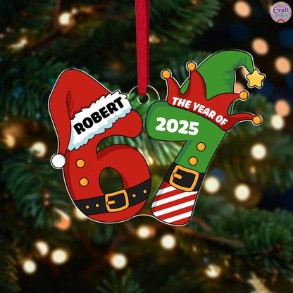 Custom Six Seven Ornament, Teen Slang Ornament, Funny Teenager Ornament